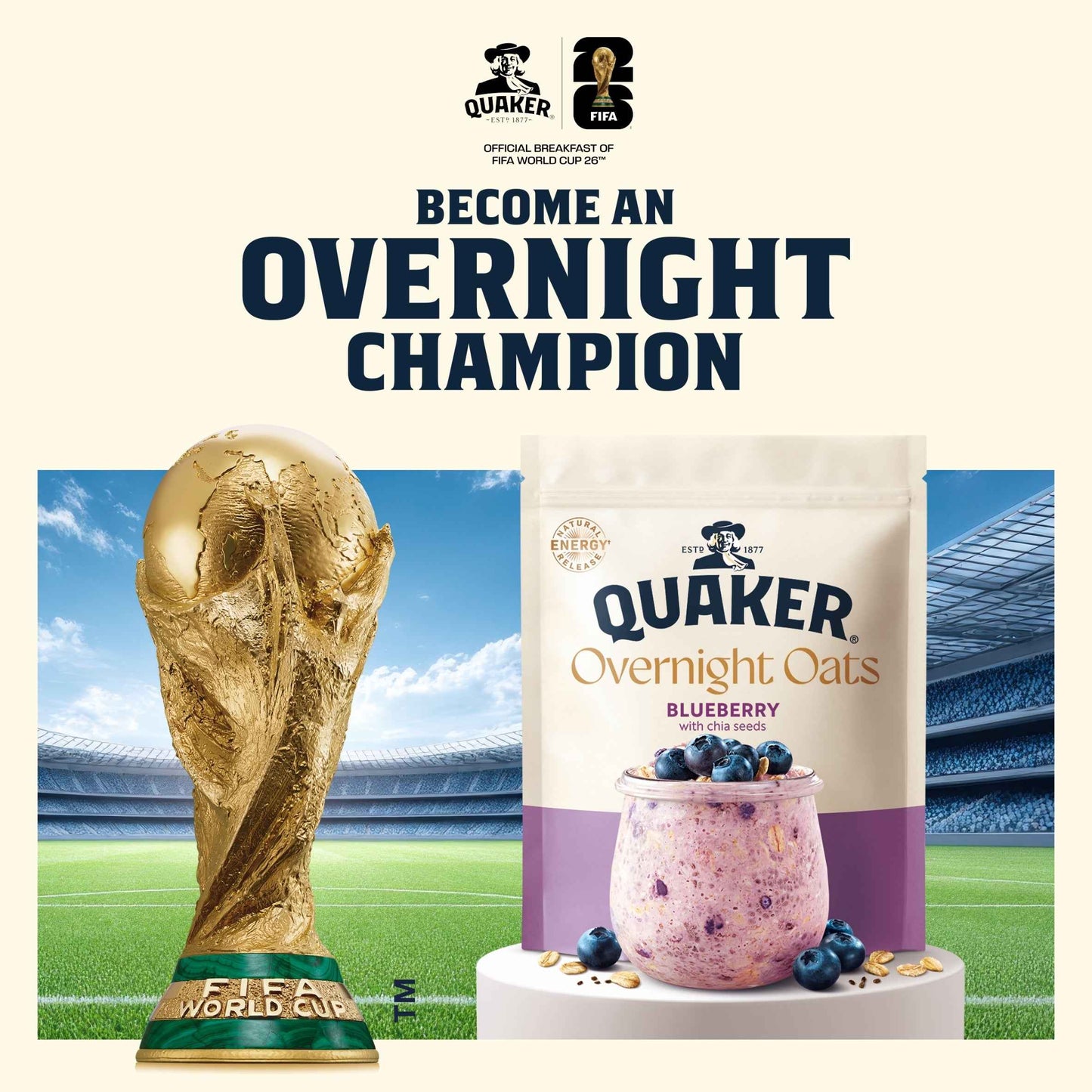QUAKER Blueberry Overnight Oats 350g