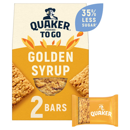 Quaker Breakfast Bars Golden Syrup Porridge To Go 2x55g — image 1
