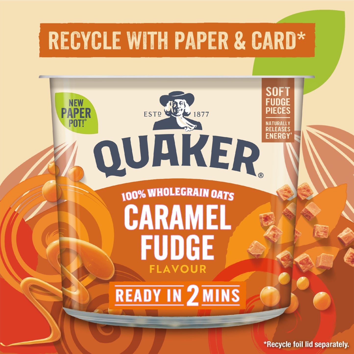 Quaker Caramel Fudge Porridge Pot 58G — image 2