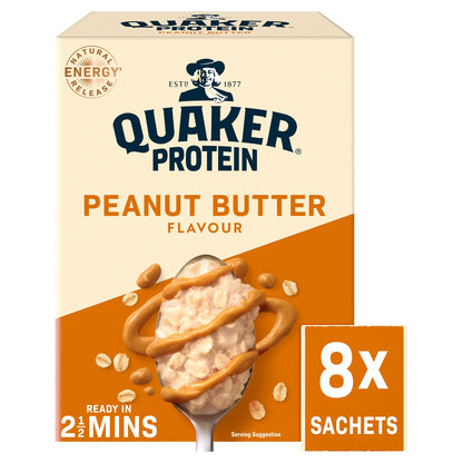 Quaker High Protein Peanut Butter Porridge Sachets Oat So Simple 8x43g — image 1