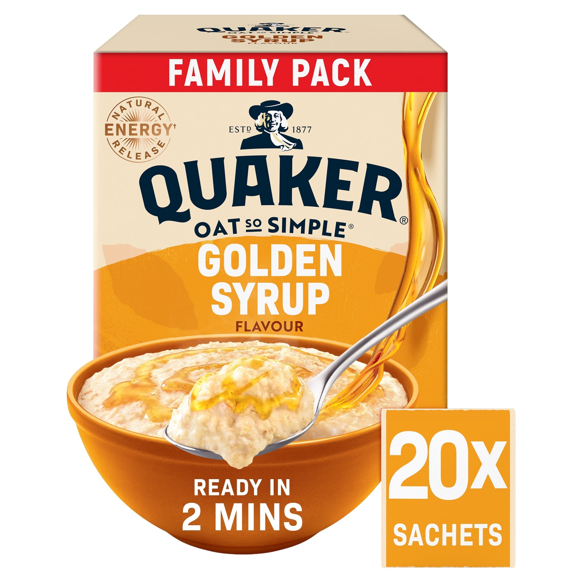 Quaker Oat So Simple Golden Syrup Porridge Sachets 20x36g — image 1