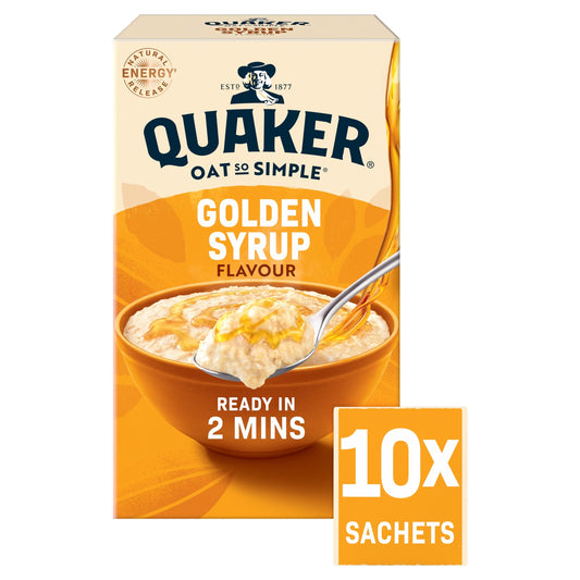 Quaker Oat So Simple Porridge Sachets - Golden Syrup 10x36g — image 1
