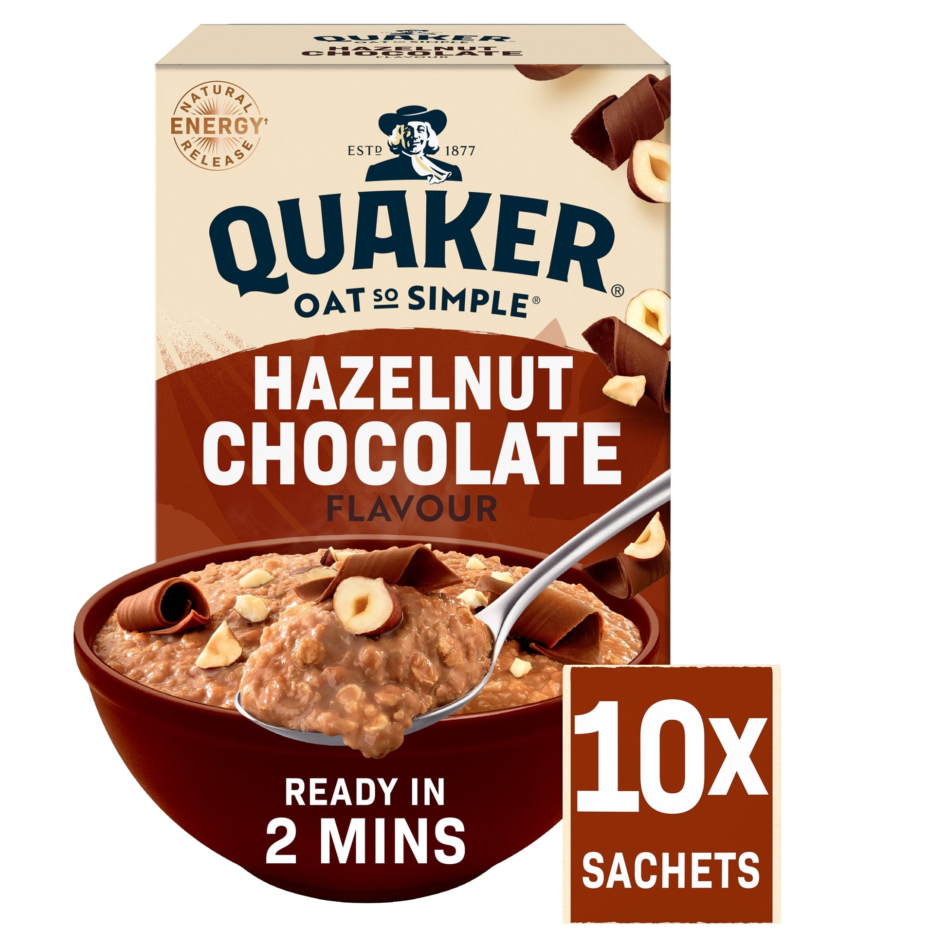 Quaker Oat So Simple Porridge Sachets - Hazelnut Chocolate 10x36g — image 1