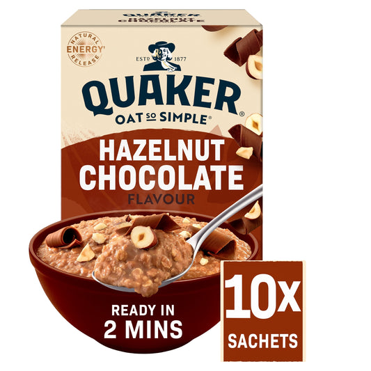 Quaker Oat So Simple Porridge Sachets - Hazelnut Chocolate 10x36g — image 1