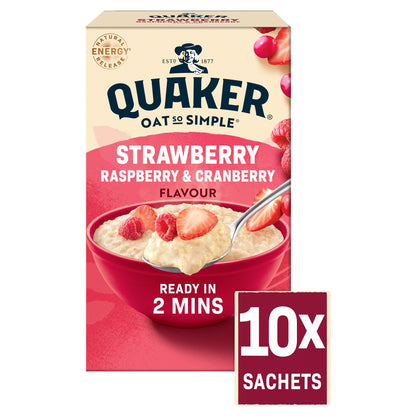 Quaker Oat So Simple Strawberry, Raspberry & Cranberry Porridge Sachets 10x33.9g — image 1