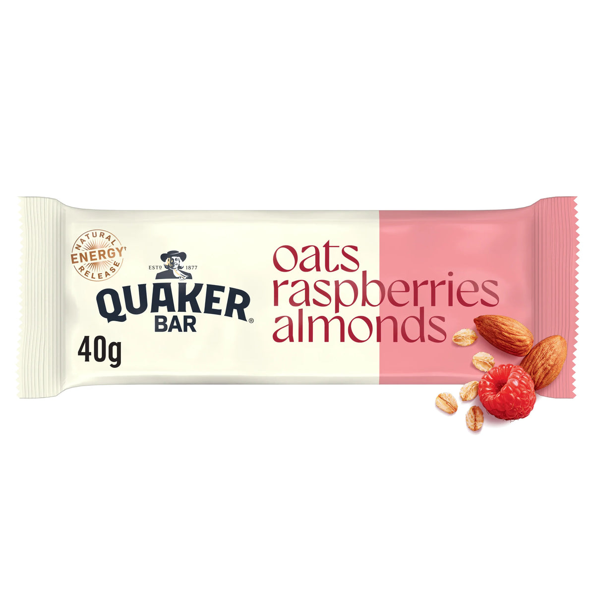 Quaker Oats Raspberries Almonds Bar 40g — image 1
