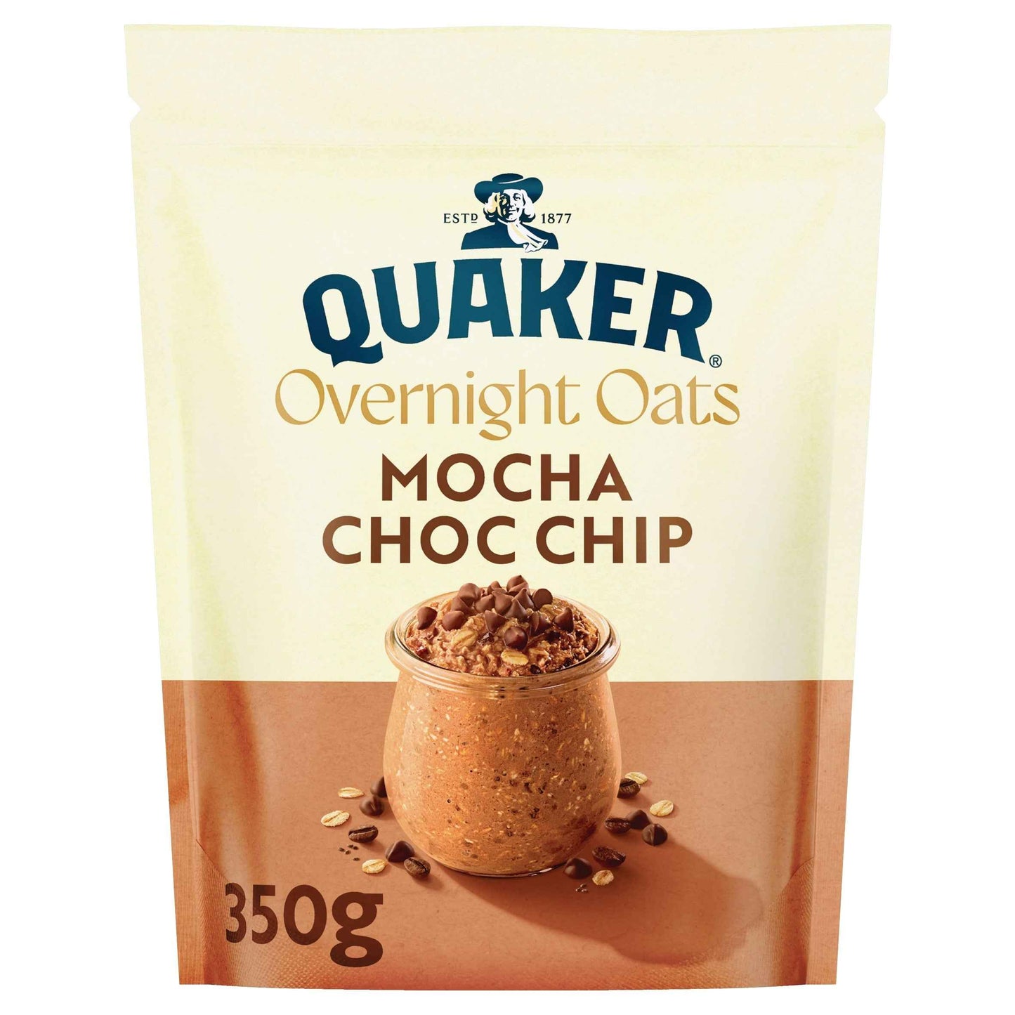 QUAKER Overnight Oats Mocha Choc Chips 350g