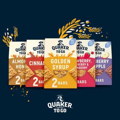 Quaker Porridge To Go Strawberry Raspberry & Cranberry Bars 2X55G — image 2