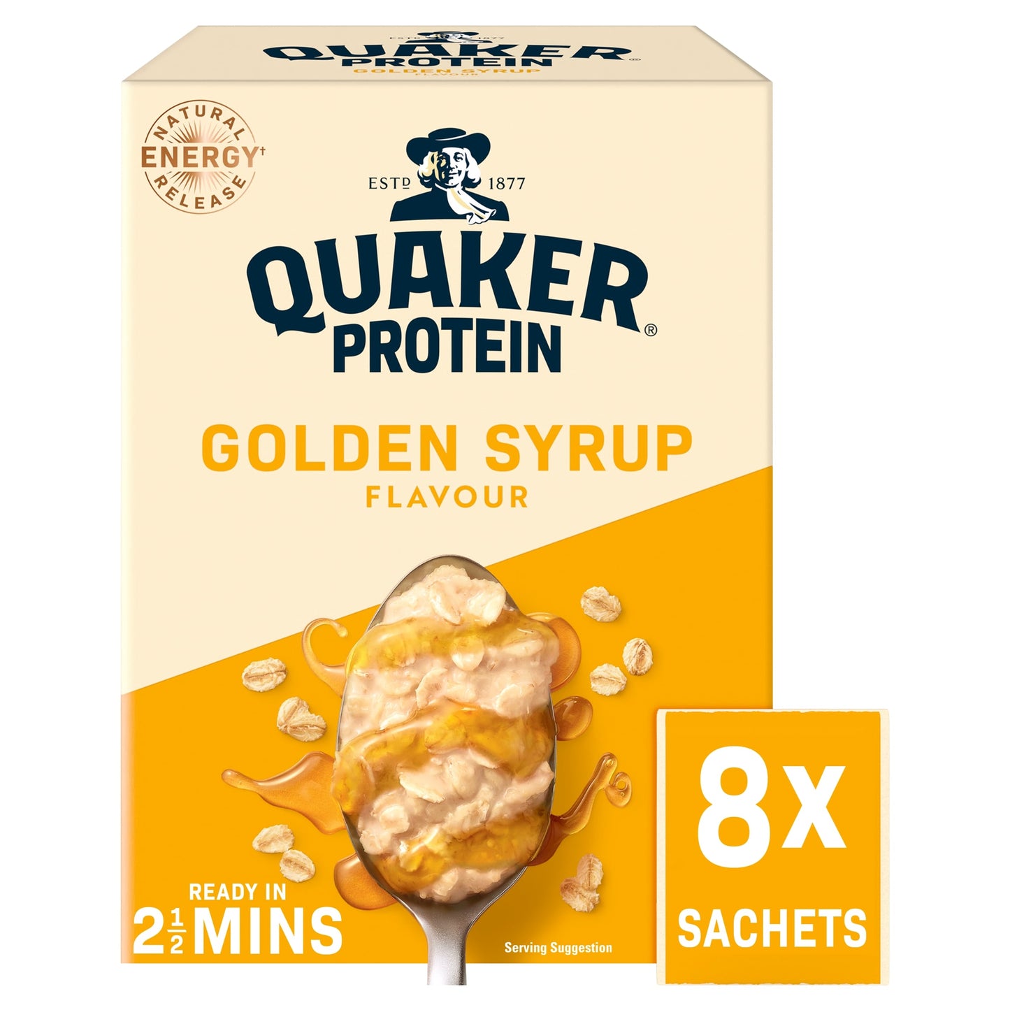 Quaker Protein Oat So Simple Golden Syrup Porridge Sachets 8x43g — image 1