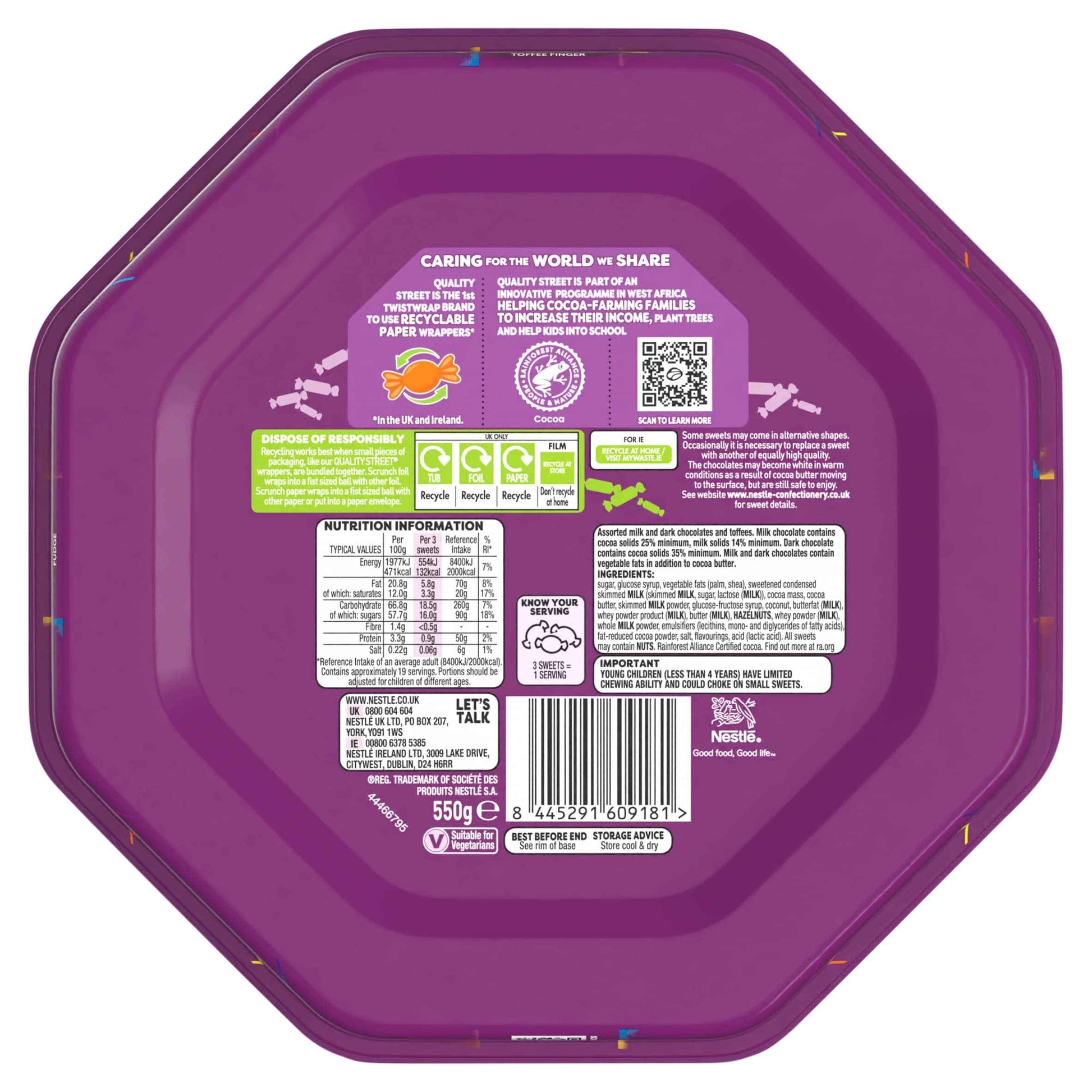 Quality Street Chocolate Tub 550g