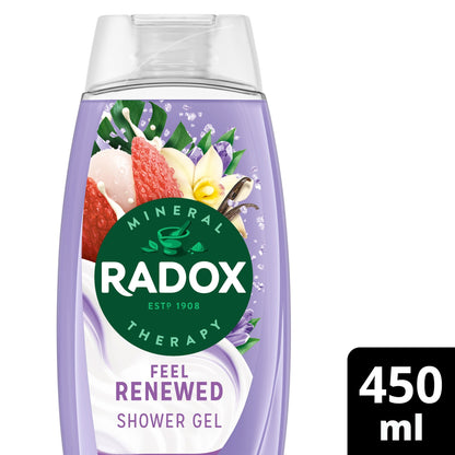 Radox Lychee & Vanilla Feel Renewed Shower Gel Body Wash 450ml — image 1