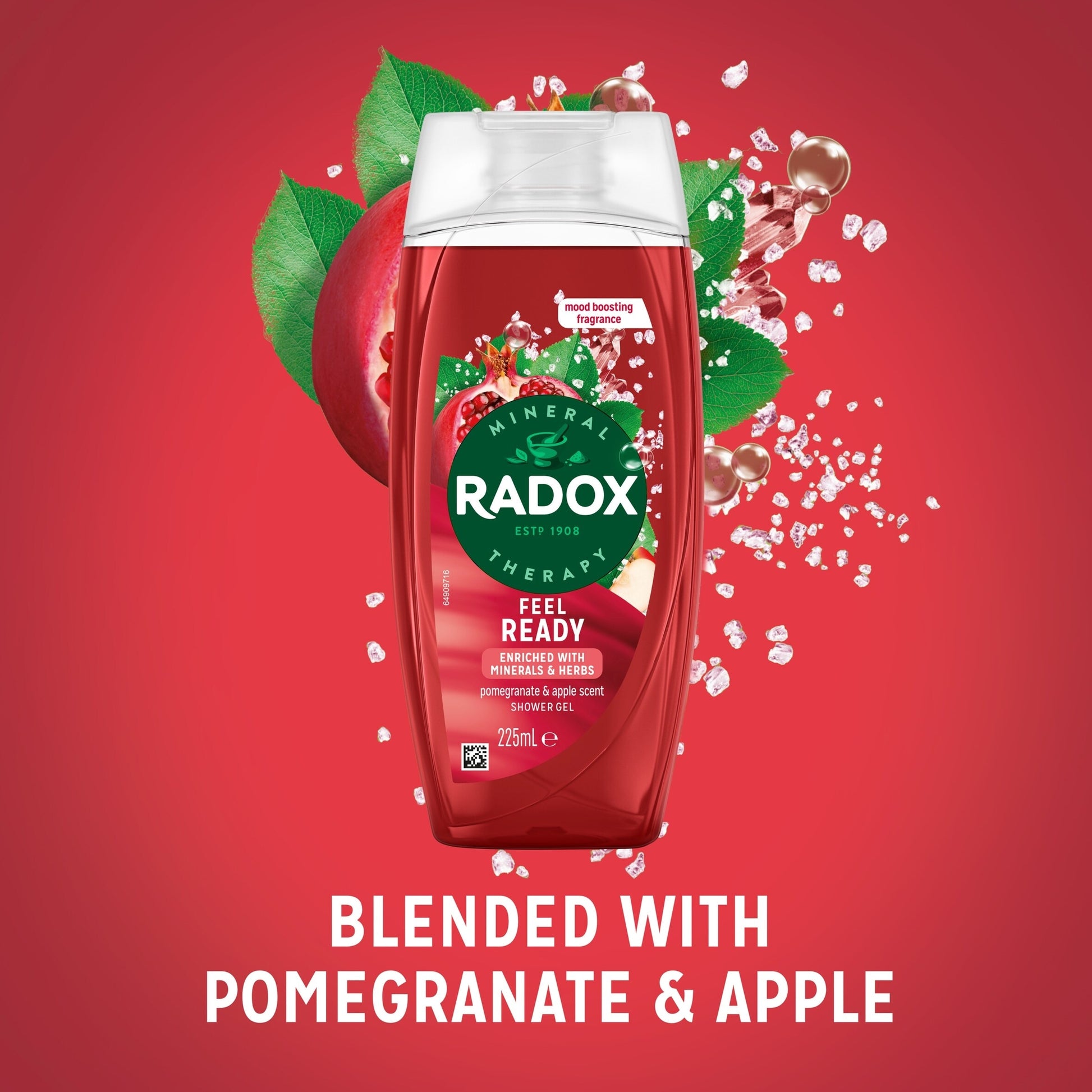 Radox Pomegranate & Apple Feel Ready Shower Gel Body Wash 225ml — image 2