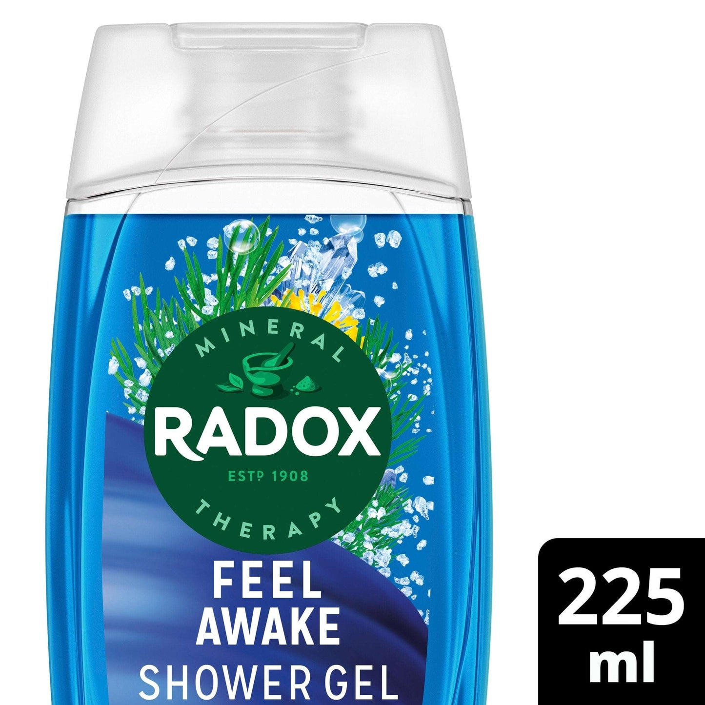Radox Sea Minerals Feel Awake 2-in-1 Shower Gel Body Wash Shampoo 225ml — image 1