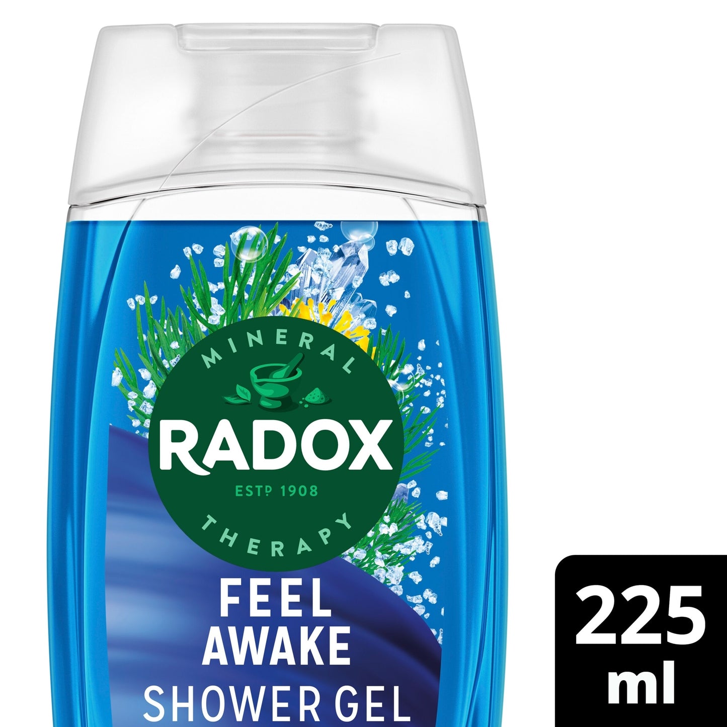 Radox Sea Minerals Feel Awake 2-in-1 Shower Gel Body Wash Shampoo 225ml — image 1