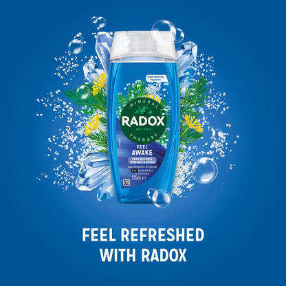 Radox Sea Minerals Feel Awake 2-in-1 Shower Gel Body Wash Shampoo 225ml — image 2