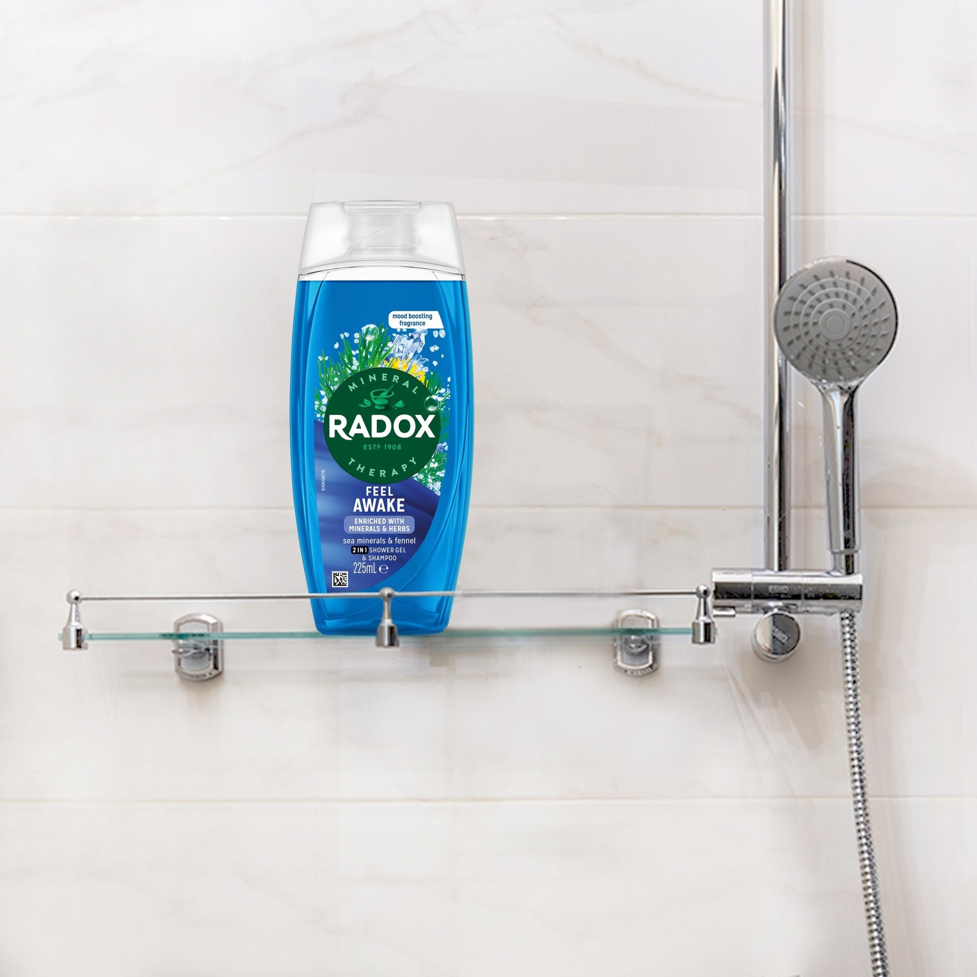 Radox Sea Minerals Feel Awake 2-in-1 Shower Gel Body Wash Shampoo 225ml — image 4