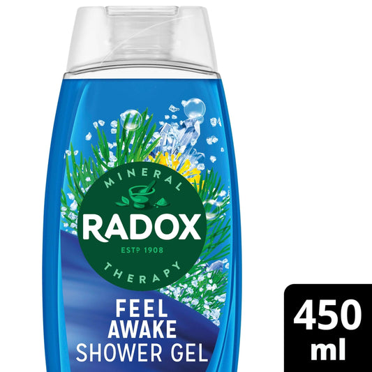 Radox Sea Minerals Feel Awake 2-in-1 Shower Gel Body Wash Shampoo 450ml — image 1