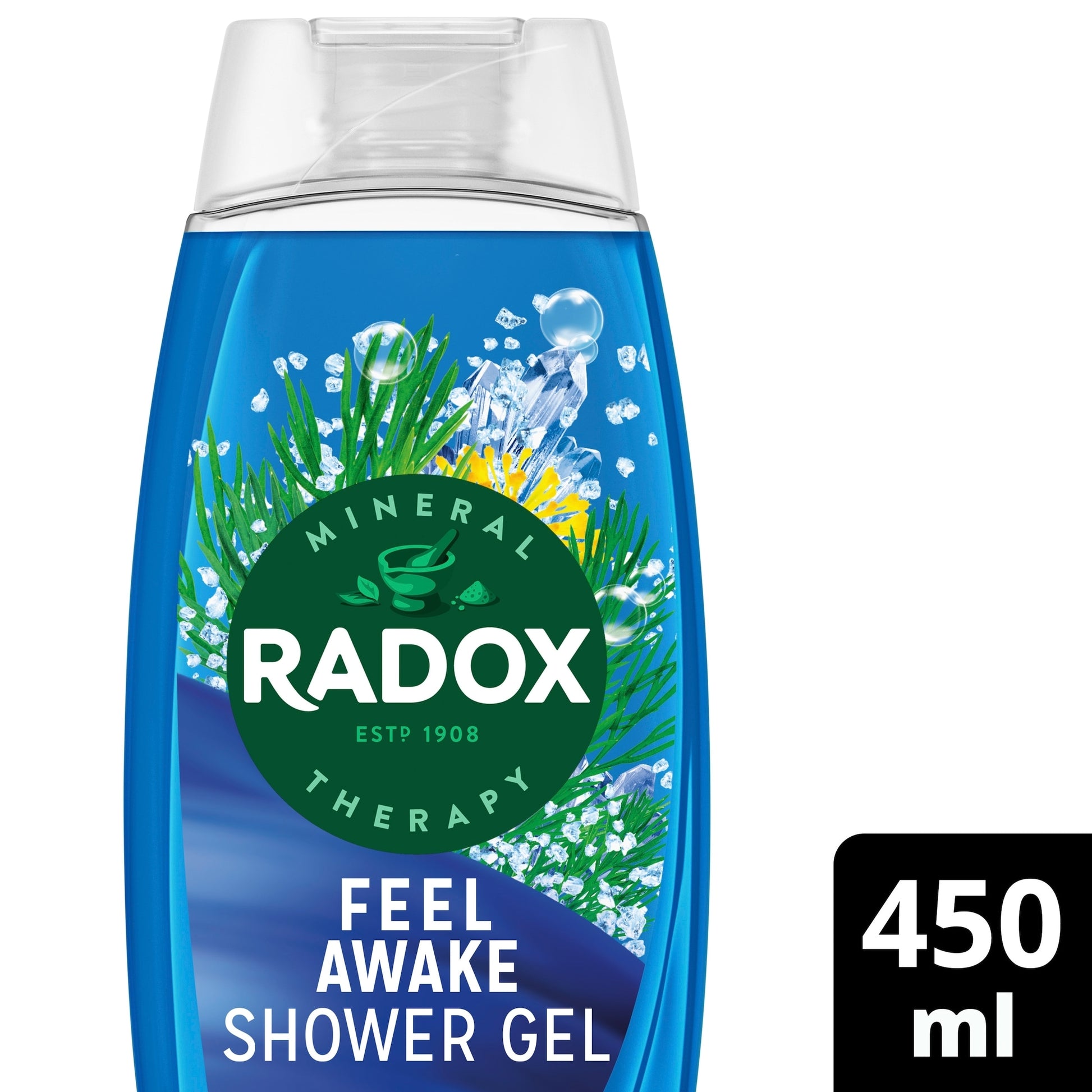 Radox Sea Minerals Feel Awake 2-in-1 Shower Gel Body Wash Shampoo 450ml — image 1