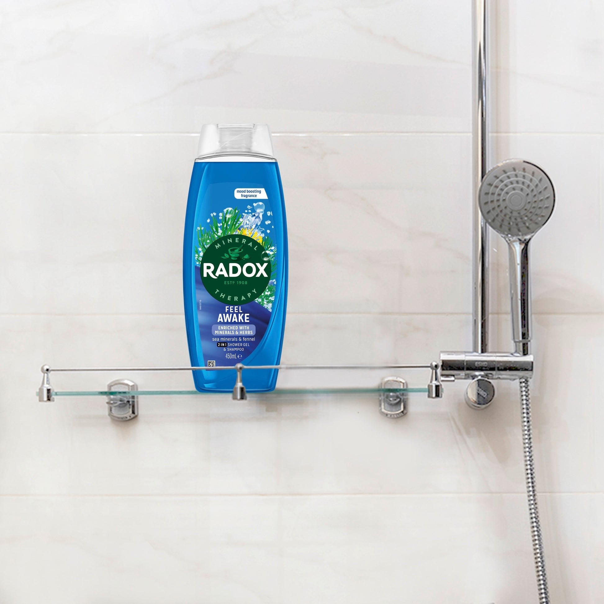Radox Sea Minerals Feel Awake 2-in-1 Shower Gel Body Wash Shampoo 450ml — image 4