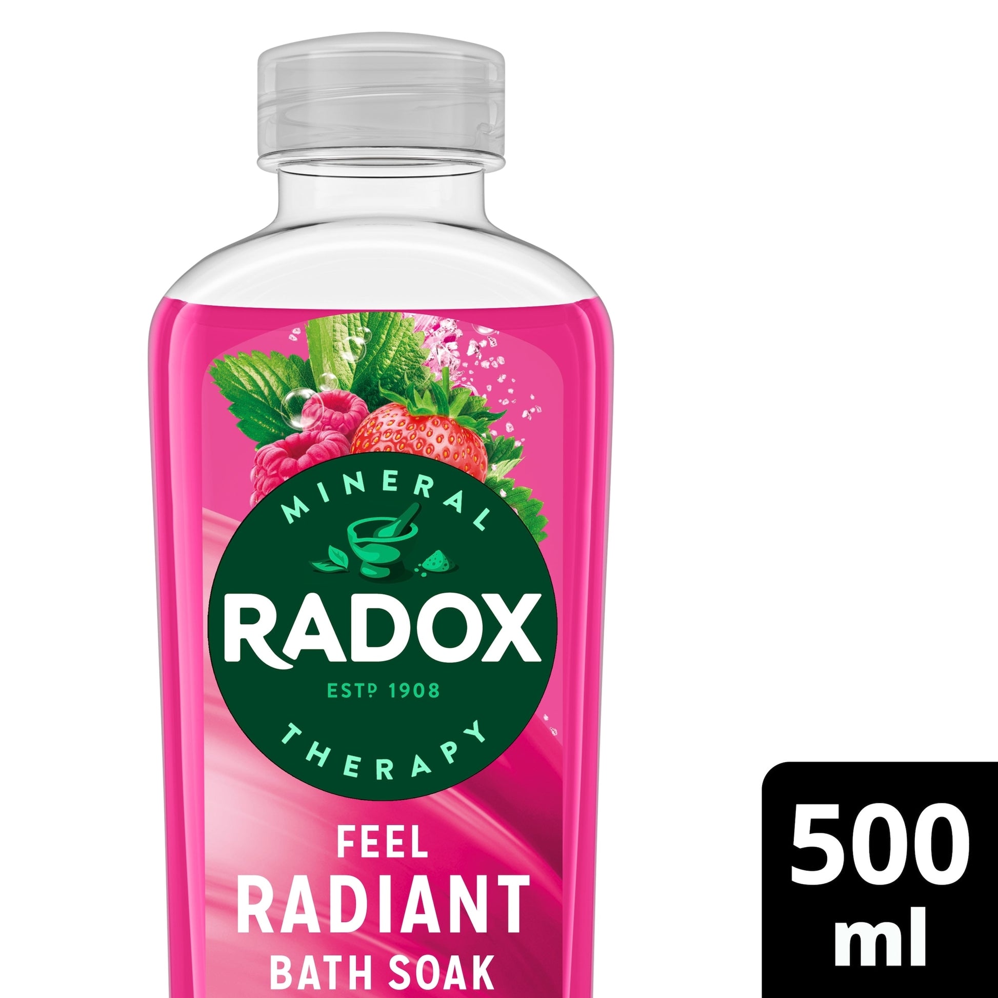 Radox Strawberry Feel Radiant Bath Soak Bubble Bath 500ml — image 1