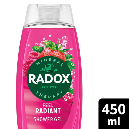 Radox Strawberry Feel Radiant Shower Gel Body Wash 450ml — image 1