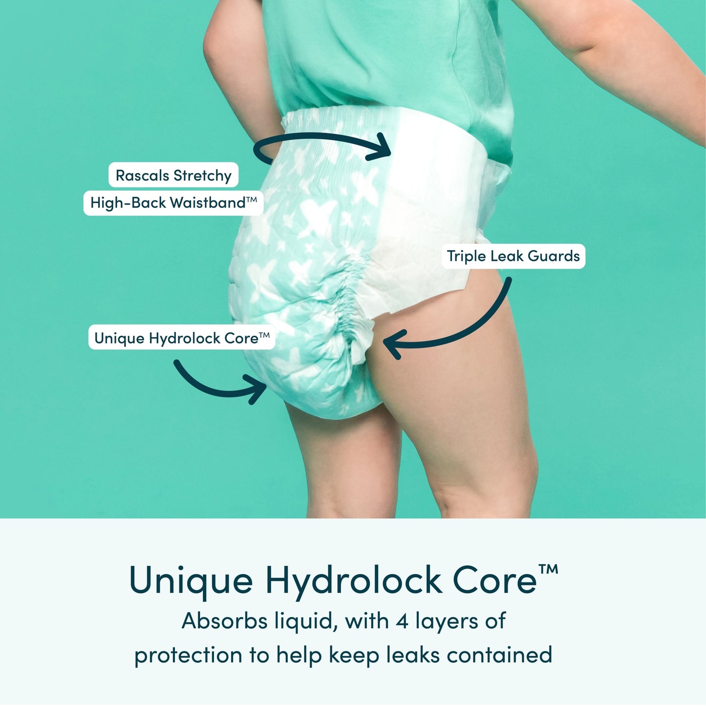 Rascal + Friends Premium Nappies Size 3, Jumbo 74 Pack — image 2