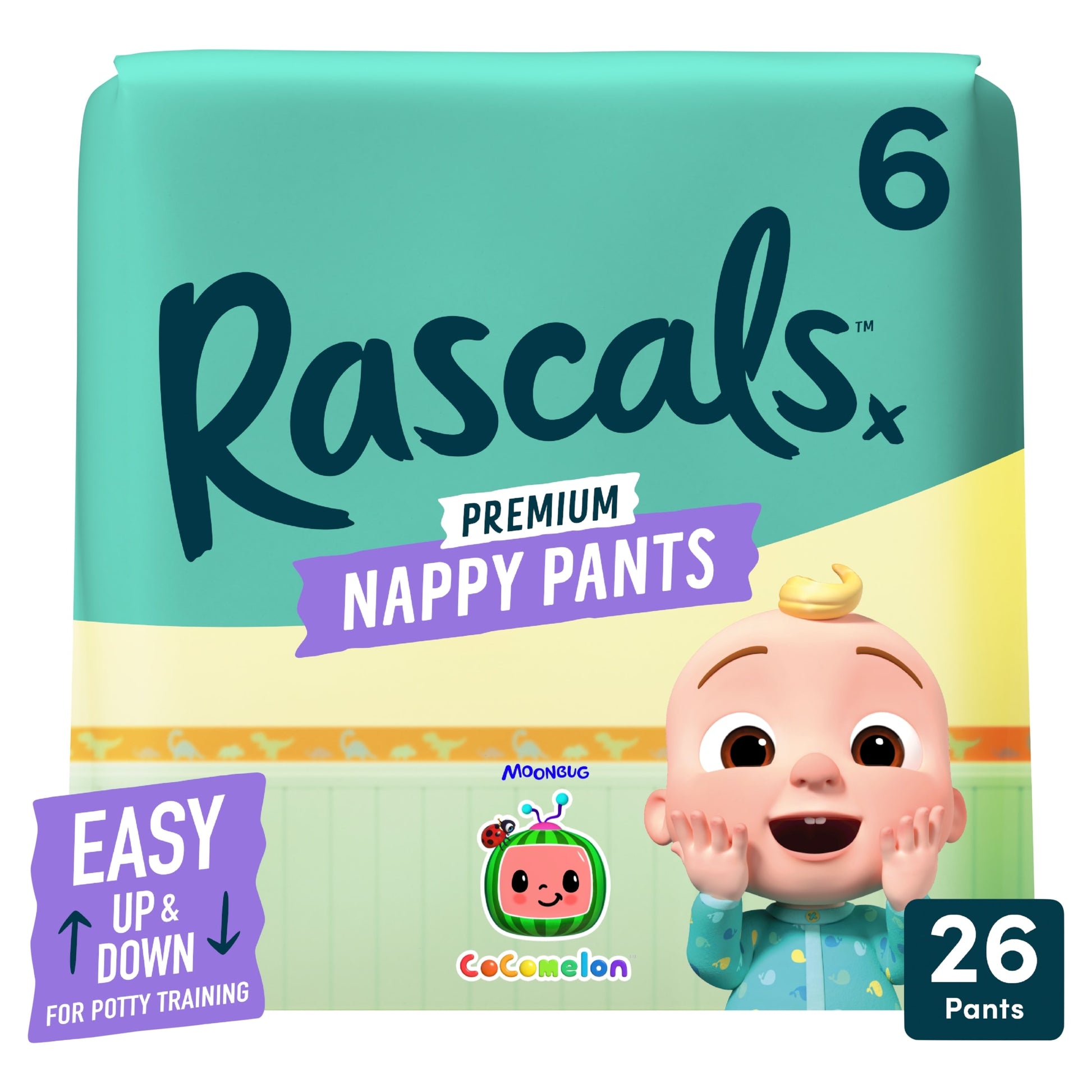 Rascals Premium Cocomelon Nappy Pants Size 6 26 Pack — image 1