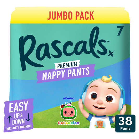 Rascals Premium CoComelon Nappy Pants, Size 7 | 38 Jumbo Pack — image 1
