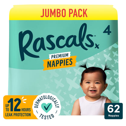 Rascals Premium Nappies Size 4 62 Pack — image 1