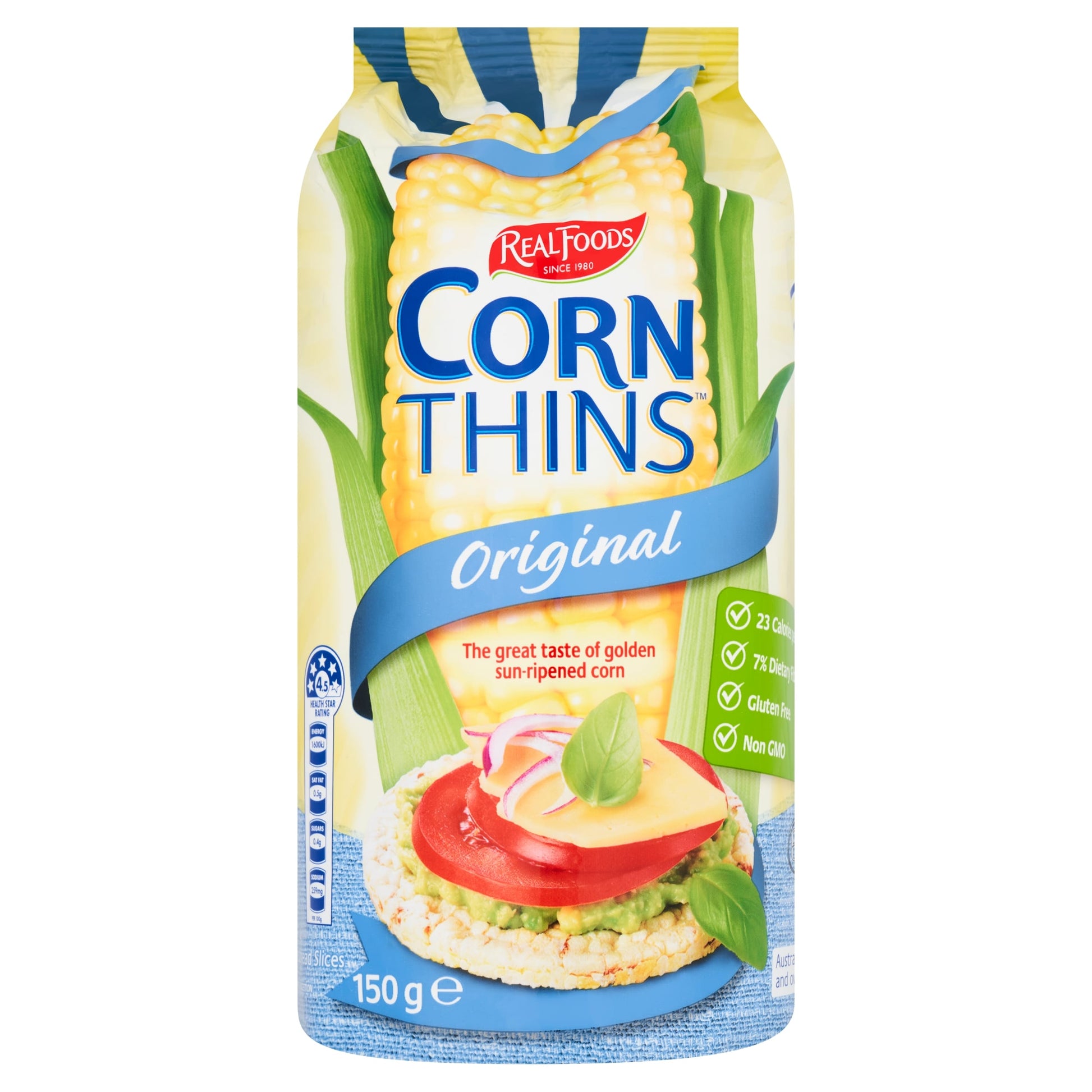 Real Foods Original Corn Thins 150G — image 1