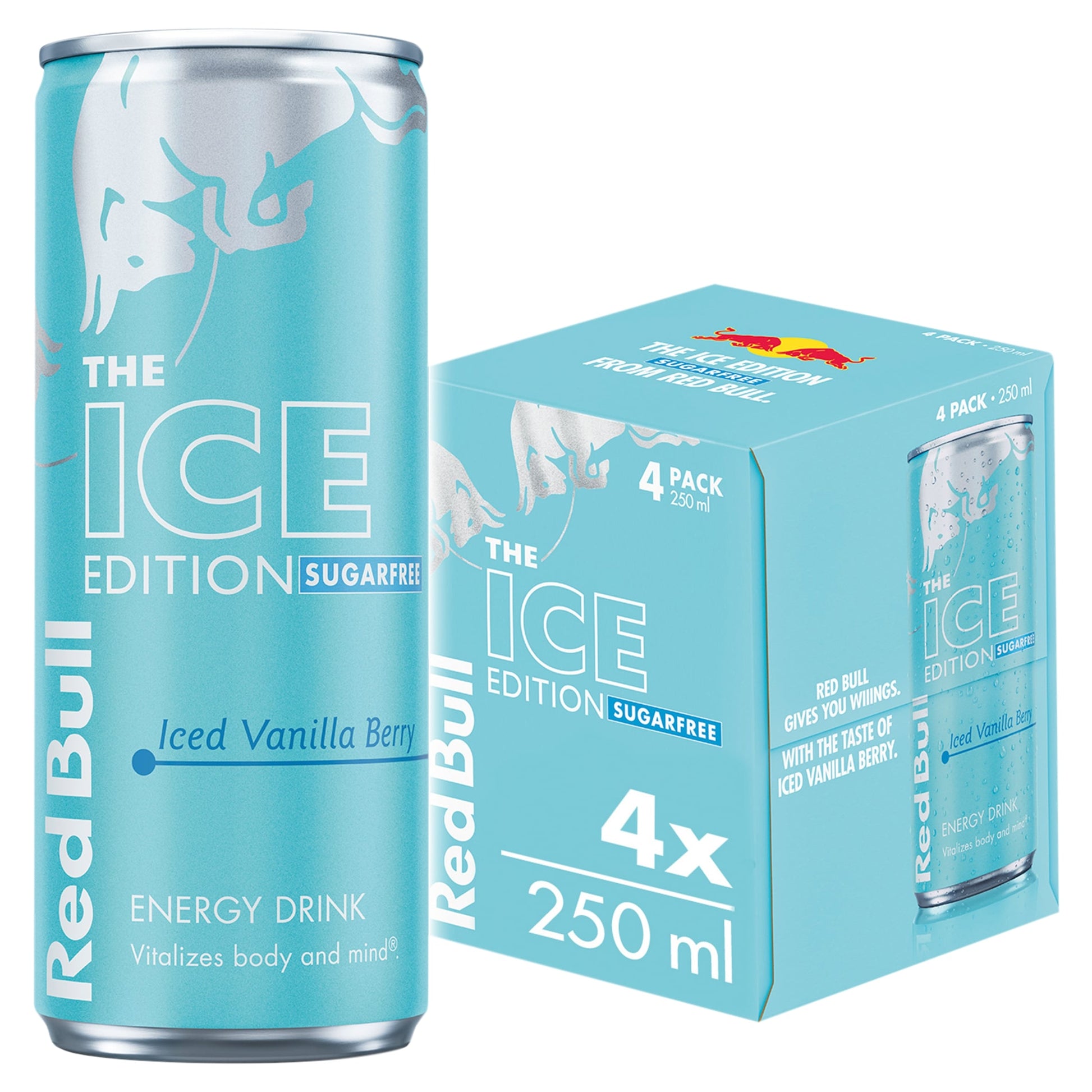 Red Bull Sugar Free The Winter Edition Vanilla Iced Berry Energy Drink 4 x 250ml — image 1