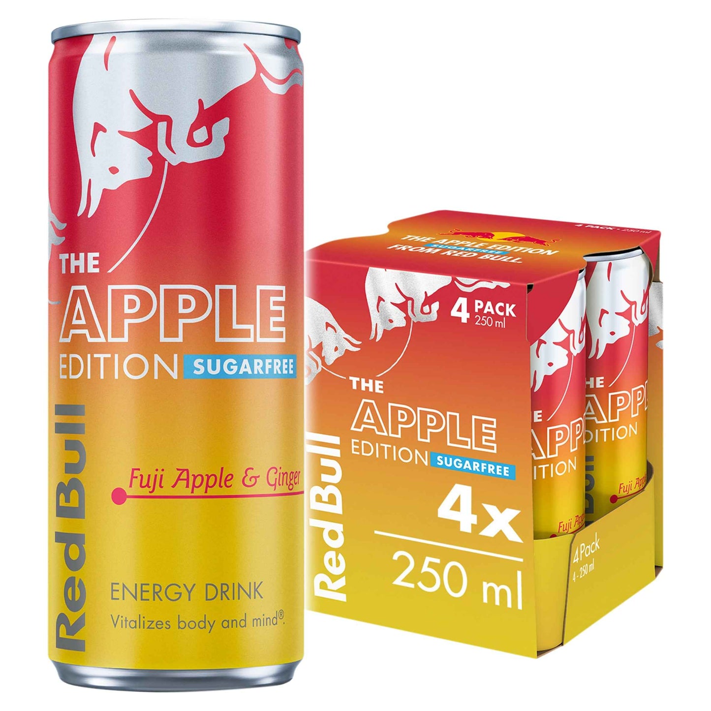 Red Bull Sugar Free Winter Apple & Ginger Edition Energy Drink 4 X