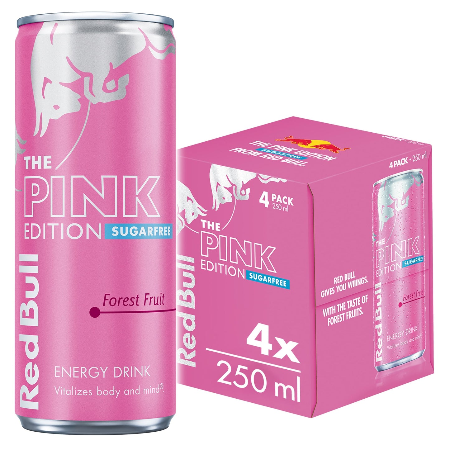 Red Bull The Pink Edition Sugarfree Energy Drink - Forest Fruit 4 x 250ml — image 1