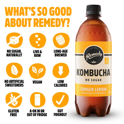 Remedy Kombucha Ginger Lemon 1L — image 2