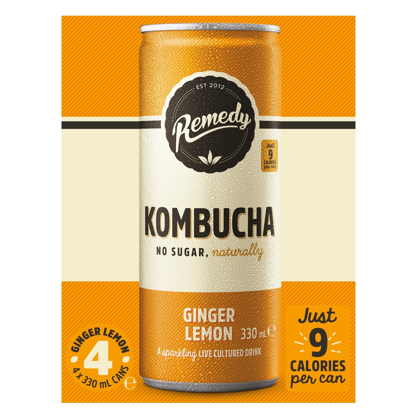 Remedy Kombucha - Ginger Lemon 4 x 330ml — image 1