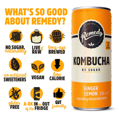 Remedy Kombucha - Ginger Lemon 4 x 330ml — image 2