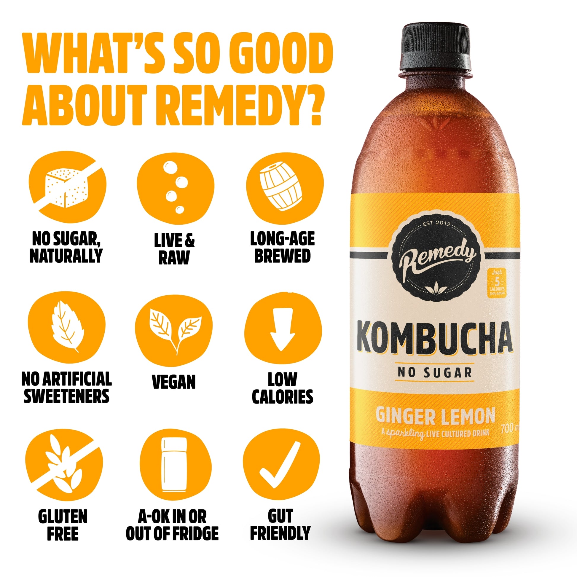 Remedy Kombucha Ginger Lemon 700Ml — image 2