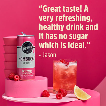Remedy Kombucha Raspberry Lemonade Sugar Free 250Ml — image 3