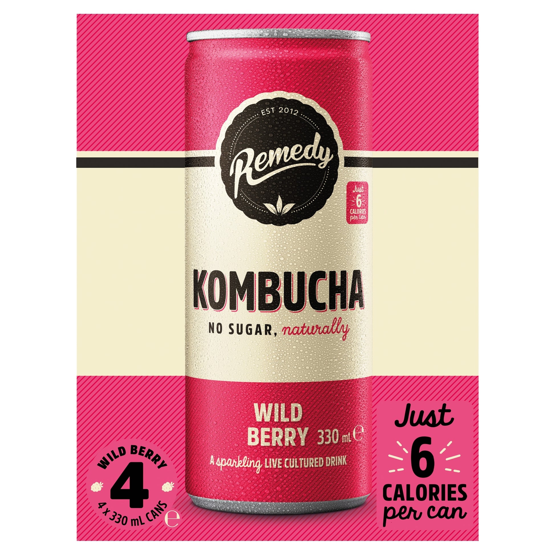 Remedy Kombucha - Wild Berry 4 x 330ml — image 1