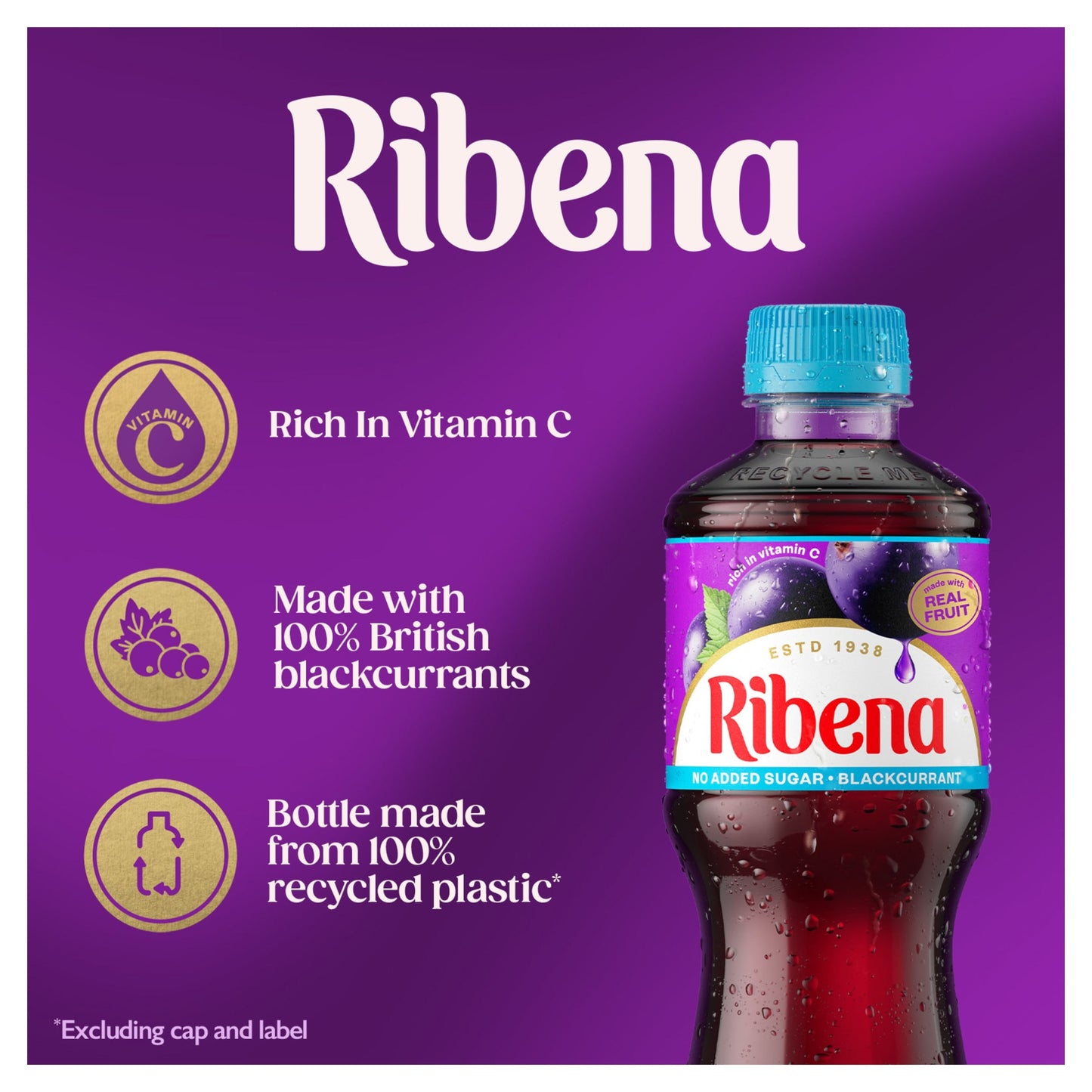 Ribena Blackcurrant Juice Drink No Added Sugar 500ml — image 2