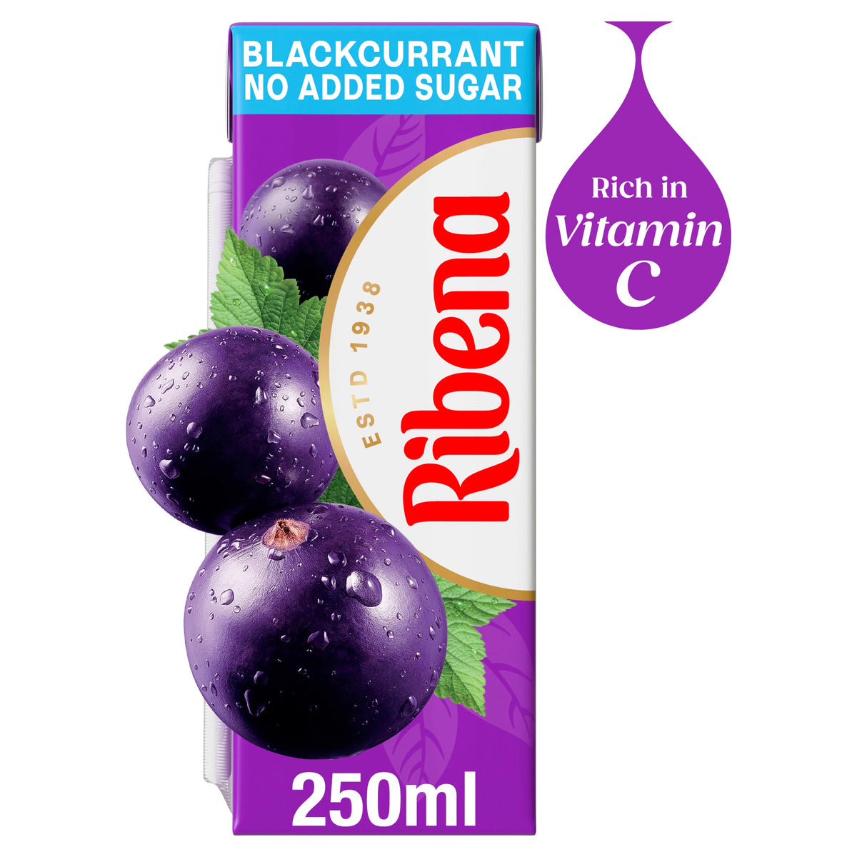 Ribena Blackcurrant No Added Sugar Juice Drink 250ml — image 1