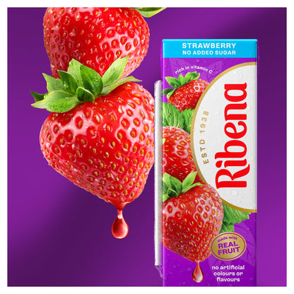 Ribena Strawberry Juice Drink Cartons No Added Sugar 6 x 250ml — image 3