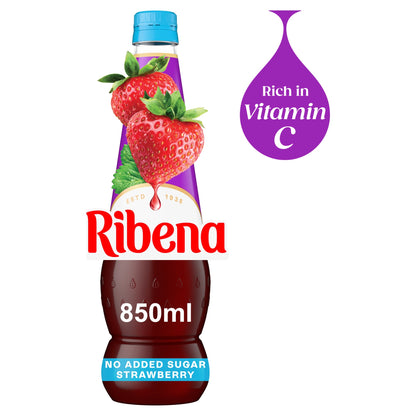 Ribena Strawberry Squash No Added Sugar 850ml — image 1