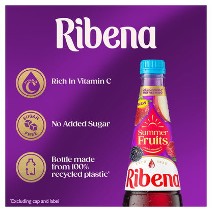 Ribena Summer Fruits No Added Sugar Squash Drink 850ml — image 2