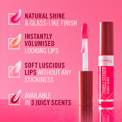 Rimmel Thrill Seeker Glassy Gloss 250 Peachy Vibes 10ml — image 3