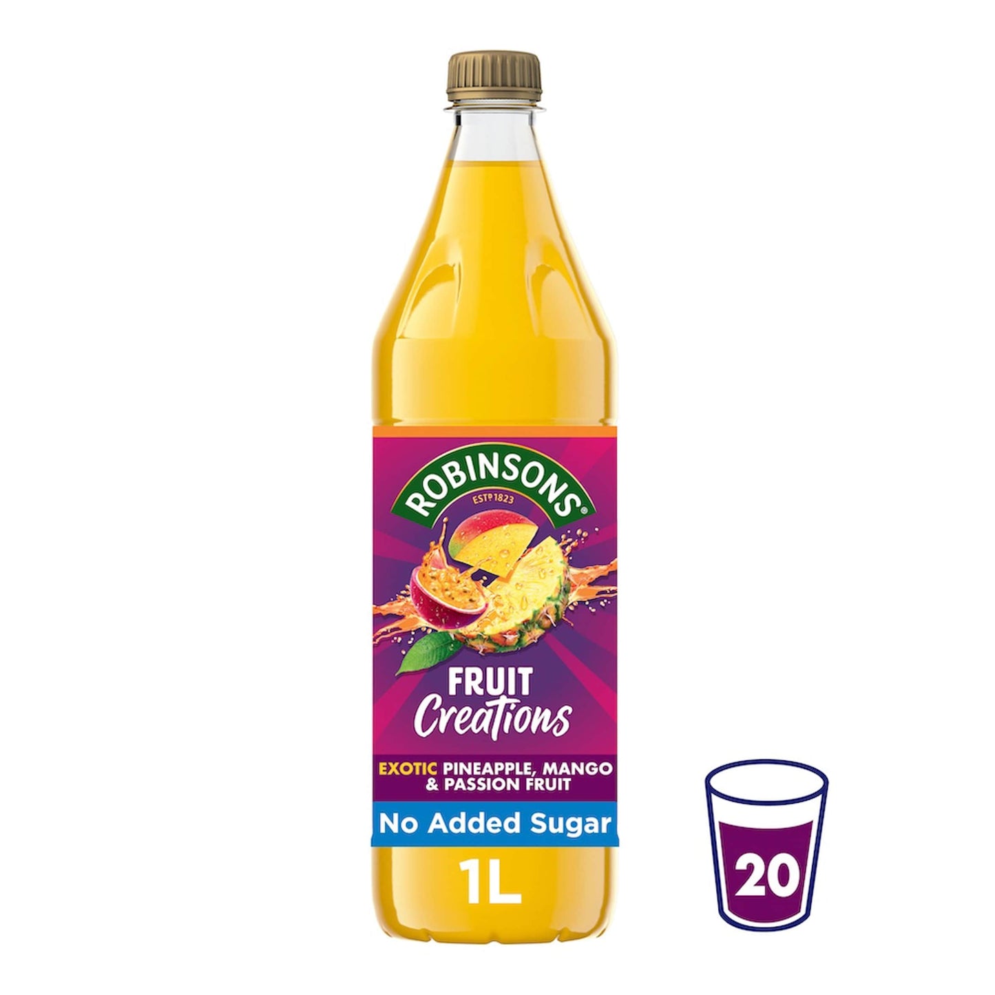 Robinsons Creations Pineapple, Mango & Passion Fruit Squash 1L — image 1