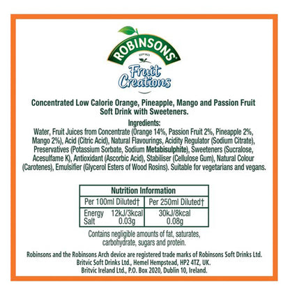 Robinsons Creations Pineapple, Mango & Passion Fruit Squash 1L — image 2