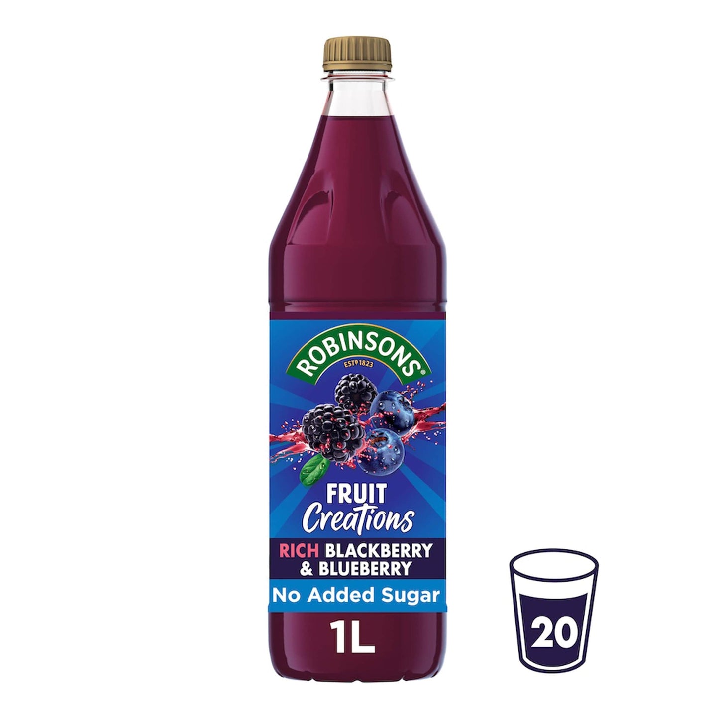Robinsons Fruit Creations Blackberry & Blueberry Squash 1L — image 1