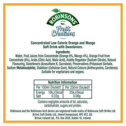 Robinsons Fruit Creations Orange & Mango Squash 1L — image 2