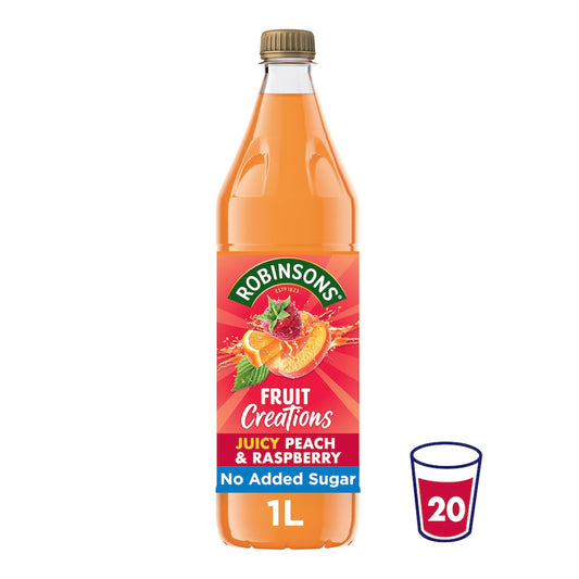 Robinsons Fruit Creations Peach & Raspberry Squash 1L — image 1